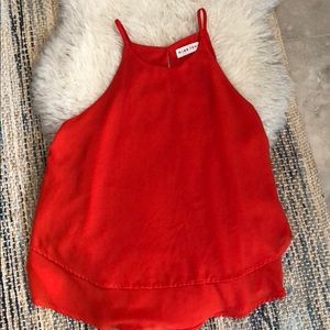 Flowy orange polyester tank